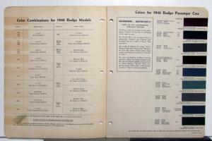 1940 Dodge DuPont Automotive Paint Chip Colors Bulletin No 10 REVISED 6/46