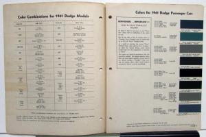 1941 Dodge DuPont Automotive Paint Chip Colors Bulletin No 11 REVISED 6/46