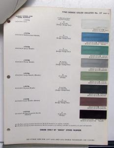 1960 Dodge Dart Trucks DuPont Automotive Paint Chip Colors Bulletin No 27 Orig