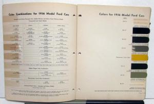 1936 Ford DuPont Automotive Paint Chip Colors Bulletin No 8 Original