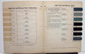 1942 Ford Mercury DuPont Automotive Paint Chip Colors Bulletin No 14 Original