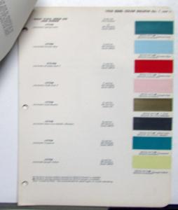 1958 Ford Edsel DuPont Automotive Paint Chip Colors Bulletin 1 Original
