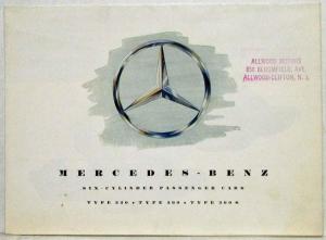 1954 Mercedes-Benz Original Sales Brochure Six Cylinder Cars Types 220 300 300S