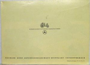 1954 Mercedes-Benz Original Sales Brochure Six Cylinder Cars Types 220 300 300S