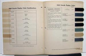 1942 Lincoln Zephyr DuPont Automotive Paint Chips Bulletin No 7 Original