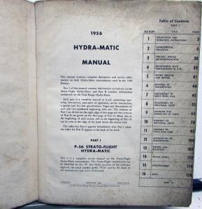 1956 Pontiac Dealer Hydra-Matic Transmission Service Shop Repair Manual P56 D56