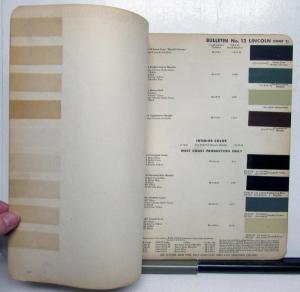 1951 Lincoln DuPont Automotive Paint Chips Bulletin No 12 REVISED 5/20/53