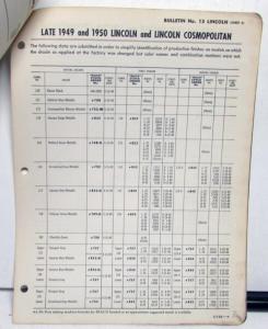 1954 Lincoln DuPont Automotive Paint Chips Bulletin No 15 Original