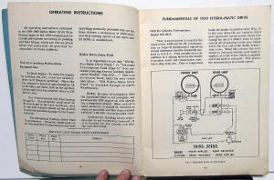 1950 Pontiac Hydra-Matic Transmission Service Shop Repair Manual Supplement