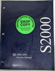 2000 2001 2002 2003 2004 Honda S2000 Service Shop Repair Manual