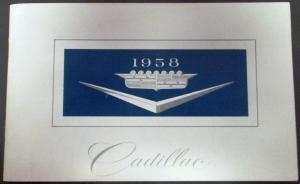 1958 Cadillac Owners Manual Series 62 75 Biarritz DeVille Eldorado Fleetwood