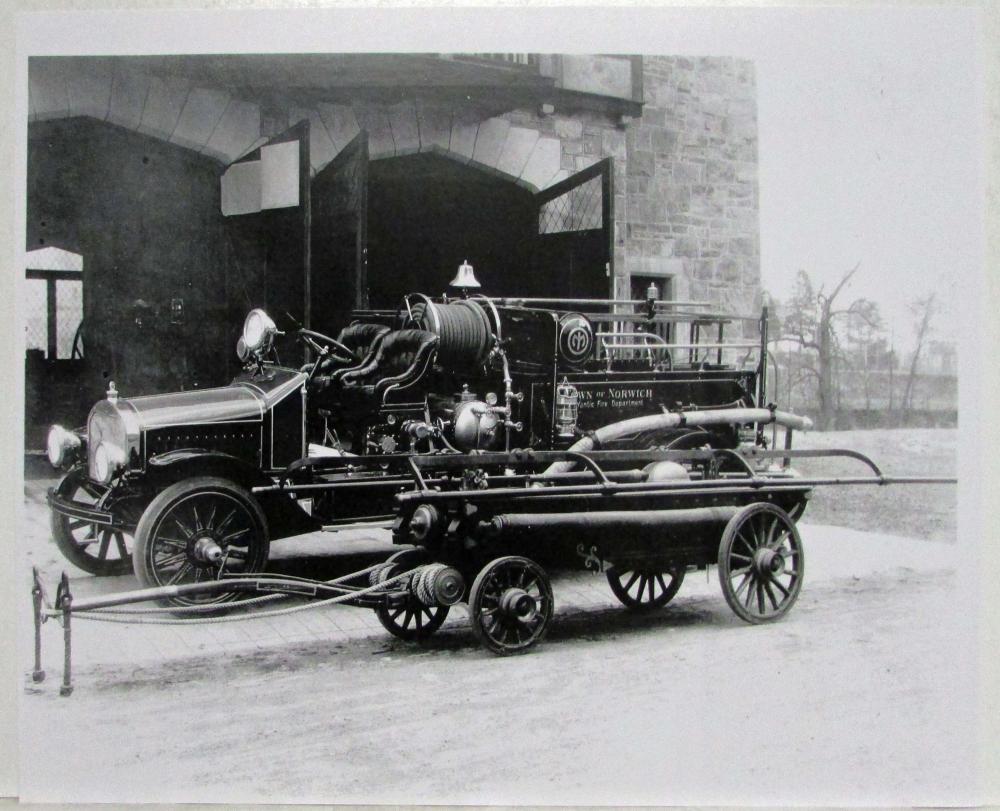 1920s Era Mack Fire Truck Photo - Town of Norwich Yantic Fire Dept - Enlargement