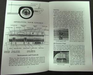 1955 Lincoln Owners Manual Capri Custom