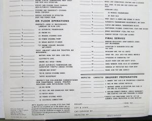 1966 1967 Chrysler Plymouth Dealer New Car Pre-Delivery Inspection Sheet Orig