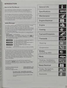 2006 Honda Civic GX Service Shop Repair Manual Supplement