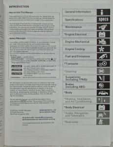 2006 2007 2008 Honda Civic GX Service Shop Repair Manual Supplement