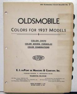 1937 Oldsmobile DuPont Automotive Paint Chips Bulletin No 7 REVISED 3/15/38