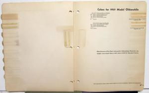 1937 Oldsmobile DuPont Automotive Paint Chips Bulletin No 7 REVISED 3/15/38