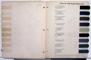 1940 Oldsmobile DuPont Automotive Paint Chips Bulletin No 10 Original