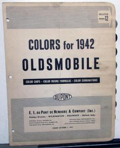1942 Oldsmobile DuPont Automotive Paint Chips Bulletin No 12 Original