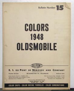 1948 Oldsmobile DuPont Automotive Paint Chips Bulletin REVISED 7/1/48