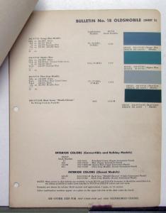 1951 Oldsmobile DuPont Automotive Paint Chips Bulletin No 18 Original