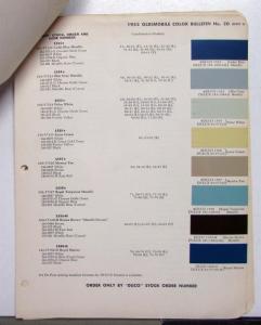 1953 Oldsmobile DuPont Automotive Paint Chips Bulletin No 20 Original