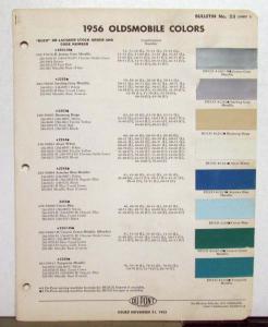 1956 Oldsmobile DuPont Automotive Paint Chips Bulletin No 23 Original