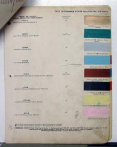 1957 Oldsmobile DuPont Automotive Paint Chips Bulletin No 24 Original