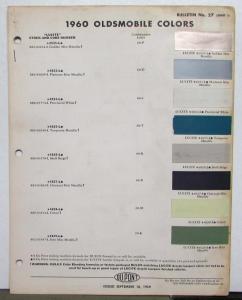 1960 Oldsmobile DuPont Automotive Paint Chips Bulletin No 27 Original