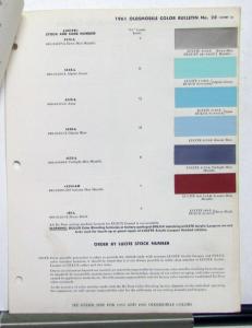 1961 Oldsmobile DuPont Automotive Paint Chips Bulletin No 28 Original