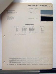 1952 Mercury DuPont Automotive Paint Chips Bulletin No 3 Original