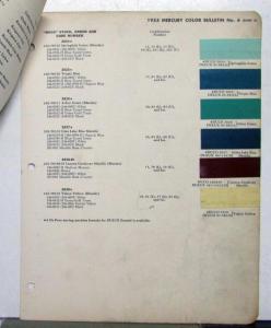 1955 Mercury DuPont Automotive Paint Chips Bulletin No 6 Original