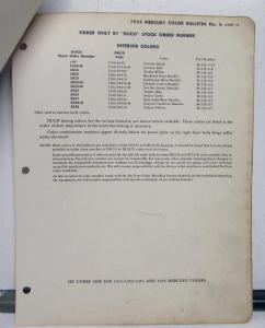 1955 Mercury DuPont Automotive Paint Chips Bulletin No 6 Original