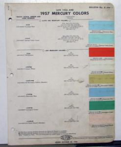 1956 1957 Mercury DuPont Automotive Paint Chips Bulletin No 8 Original