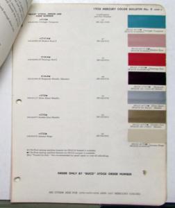 1958 Mercury DuPont Automotive Paint Chips Bulletin No 9 Original
