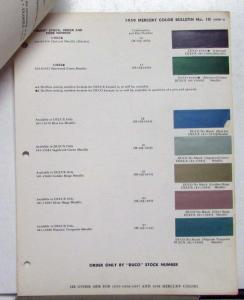 1959 Mercury DuPont Automotive Paint Chips Bulletin No 10 Original