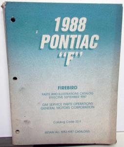 1988 Pontiac Firebird and Trans Am Parts and Illustration Book