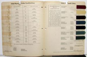1942 Plymouth DuPont Automotive Paint Chips Bulletin #13 Original