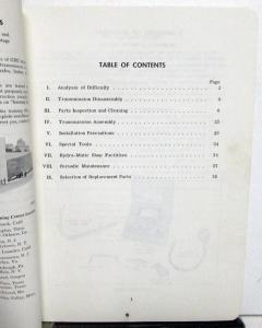 1958 GMC Trucks Dealer Hydra-Matic Transmission Service Shop Repair Manual