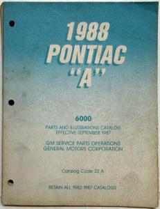 1988 Pontiac 6000 Parts and Illustration Catalog