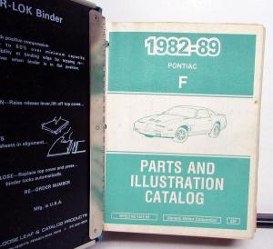 1982-1987 1988 1989 Pontiac Firebird and Trans Am Parts and Illustration Book
