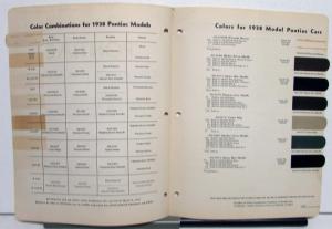 1938 Pontiac DuPont Automotive Paint Chips Bulletin #11 REVISED 4/10/38