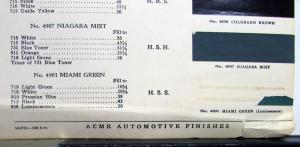 1937 Studebaker Color Paint Chips Samples Acme Leaflet Original