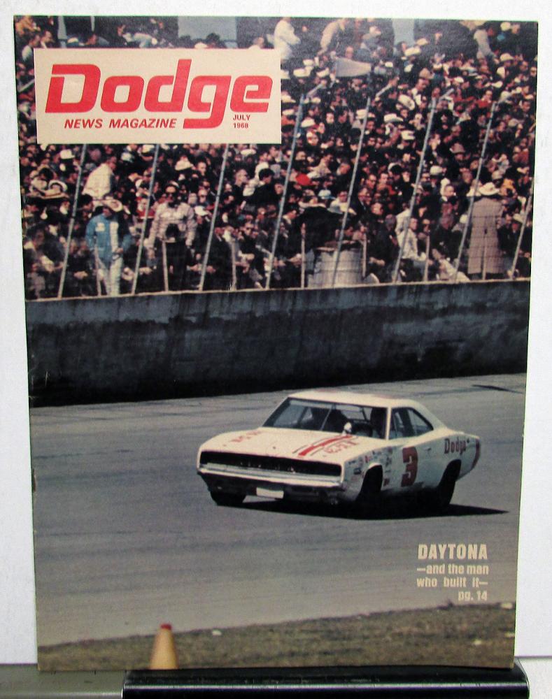 1968 Dodge News Magazine July Coronet RT Scat Pack Centerfold Daytona Race