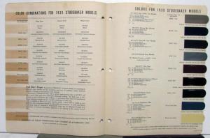 1939 Studebaker DuPont Automotive Paint Chips Bulletin #8 Original