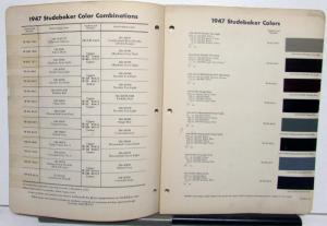 1947 Studebaker DuPont Automotive Paint Chips Bulletin #13 REVISED 3/15/48