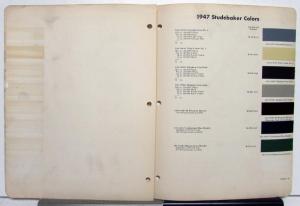 1947 Studebaker DuPont Automotive Paint Chips Bulletin #13 REVISED 3/15/48