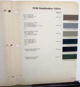 1948 Studebaker DuPont Automotive Paint Chips Bulletin #14