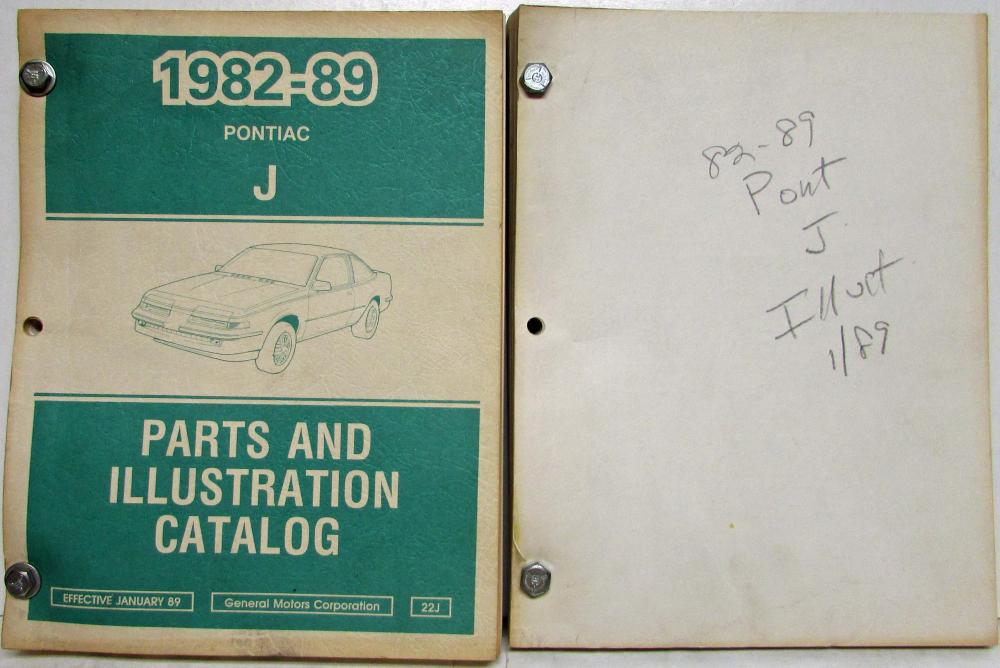 1982-1989 Pontiac Sunbird Parts and Illustration Catalog